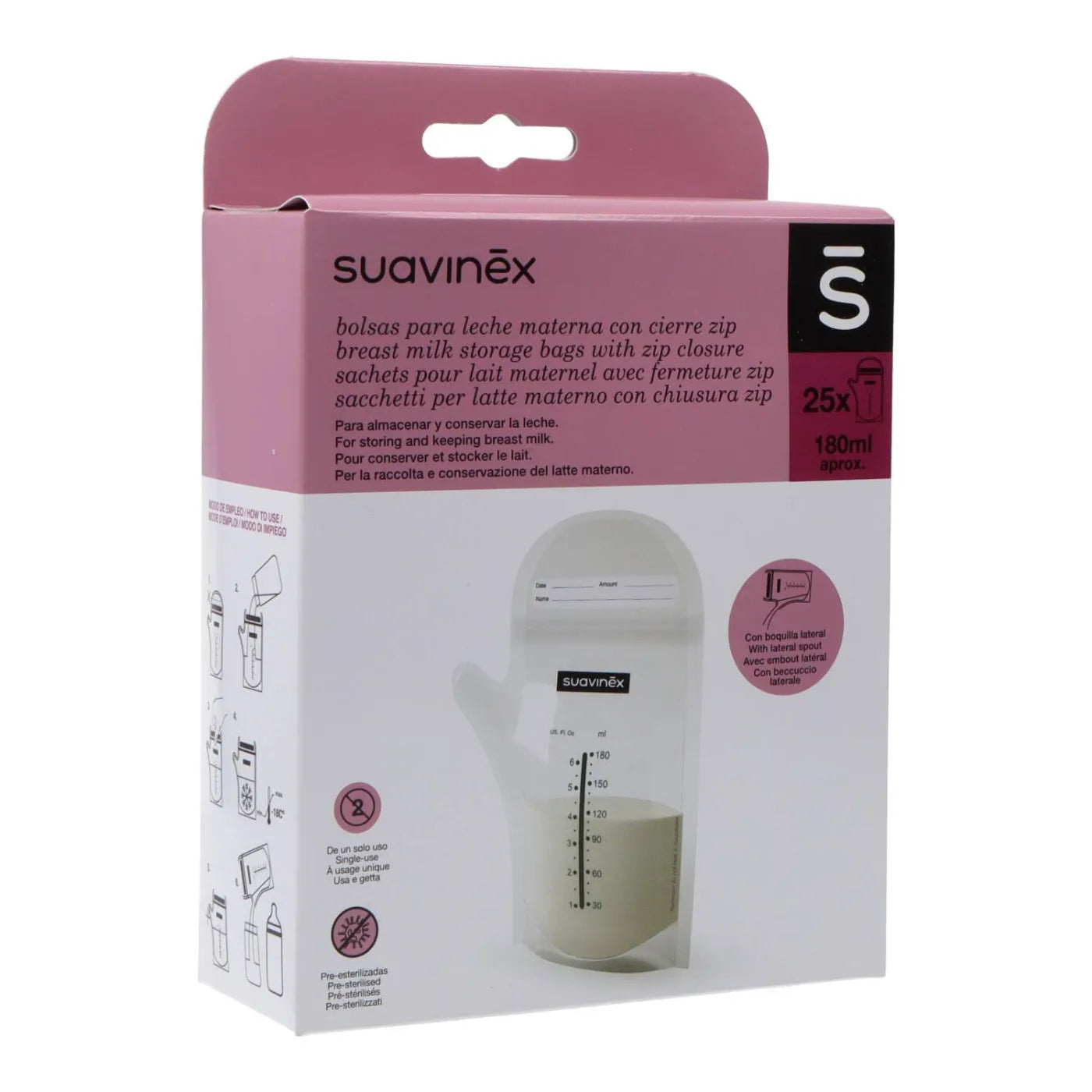 Suavinex Breast Milk Storage Bag 180ml (x25 units) - Healtsy