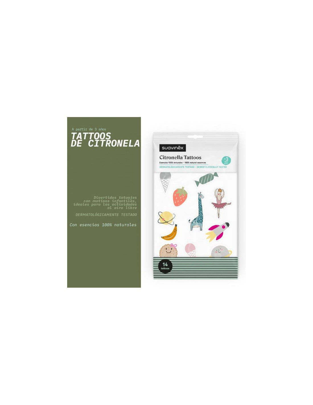 Suavinex Tattoos with Citronella +3A (14 units) - Healtsy