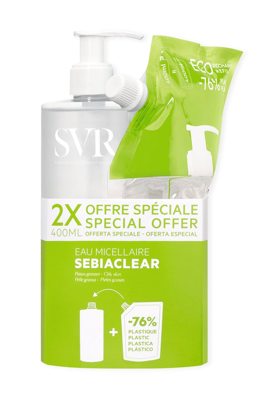 SVR Sebiaclear Micellar Water 400ml+ Refill 400ml – Buy Now at Healtsy