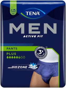 Tena Men Active Fit Underwear Plus _ Size M (x9 units) – Buy Now at Healtsy