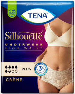 Tena Silhouette Cueca Creme_Tam L_ Cintura Alta (x8 unidades) - Healtsy