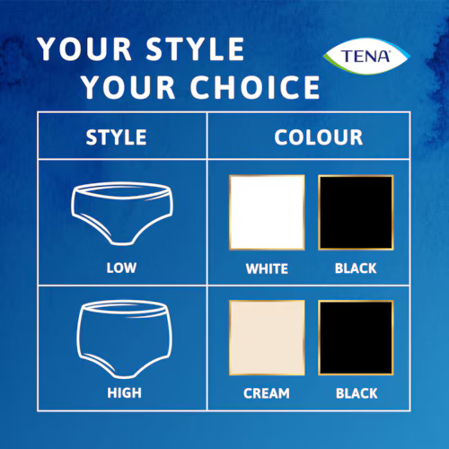 Tena Silhouette Black Briefs_ Size L_ Low Waist (x10 units) - Healtsy