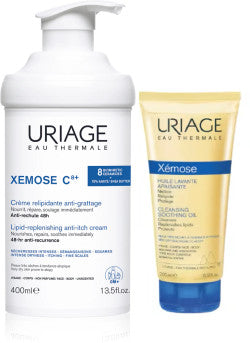 Uriage Xemose C8 Lipid Replenishing Cream - 400ml + Free Gift: Uriage Xemose C8 Cleansing Oil - 200ml