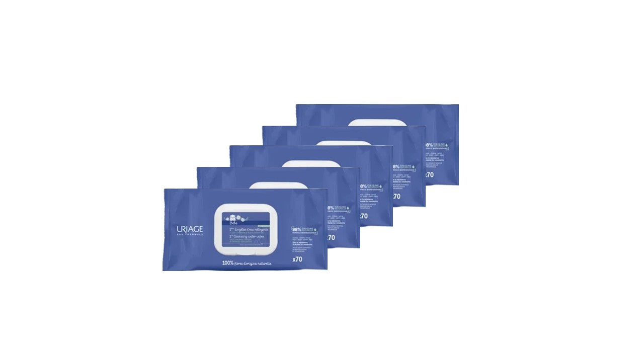 Uriage Baby 1st Cleansing Wipes (5 x 70 units) - Healtsy