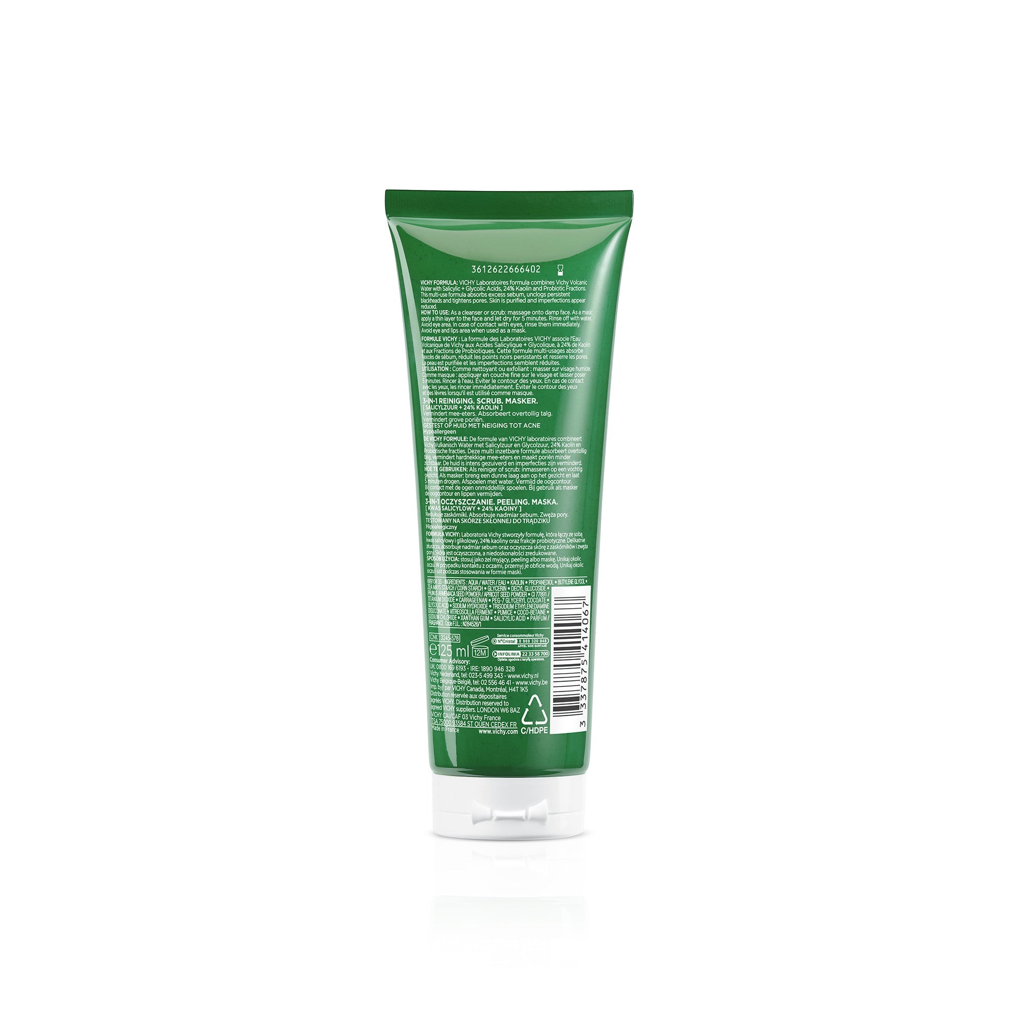 Vichy Normaderm 3 em 1 Cleanser Scrub Mask - 125ml – Buy Now at Healtsy