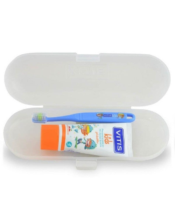 Vitis Kids Toothbrush + Toothpaste - 50ml + Free Case - Healtsy