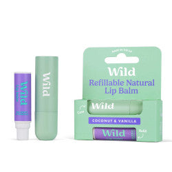 Wild Natural Lip Balm Box + Refill Coconut/Vanilla - Healtsy
