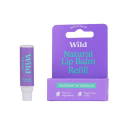 Wild Natural Lip Balm Refill Coconut/Vanilla - Healtsy