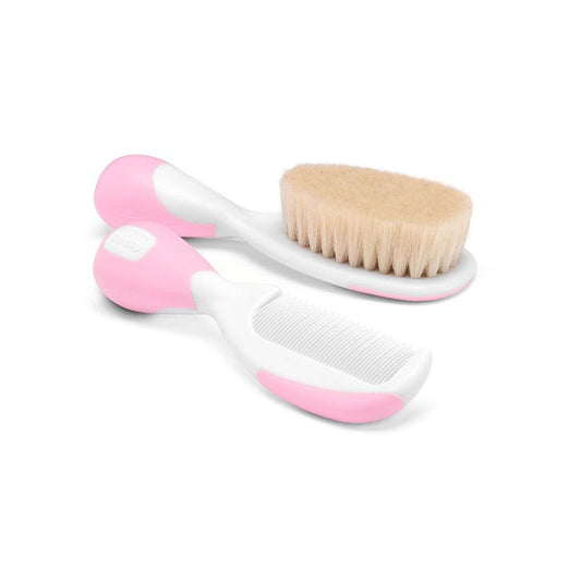 Chicco Comb & Brush Bristle_ Pink. - Healtsy