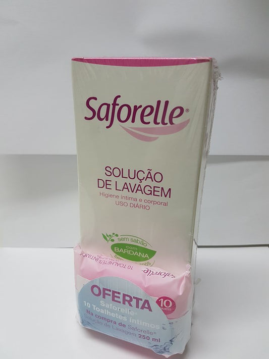 Saforelle Washing Solution - 250ml + Offer 10 wipes - Healtsy