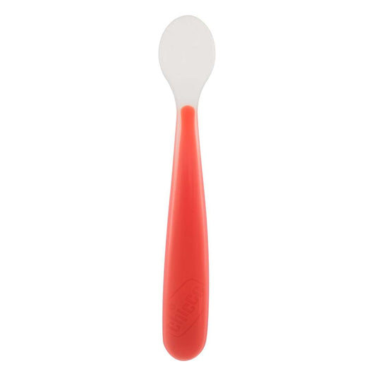 Chicco Silicone Spoon_ Red_6m+ - Healtsy