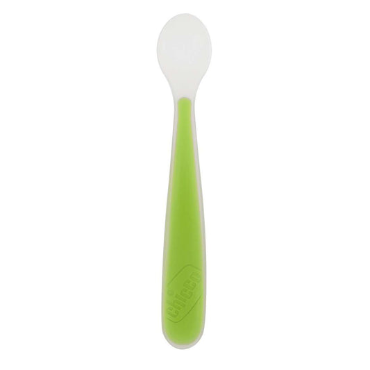 Chicco Silicone Spoon_ Green_ 6m+ - Healtsy