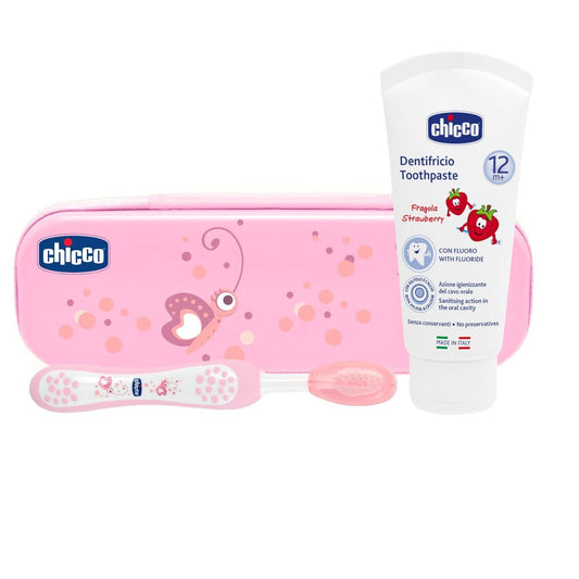 Chicco Oral Hygiene Set Pink 12m+ - Healtsy