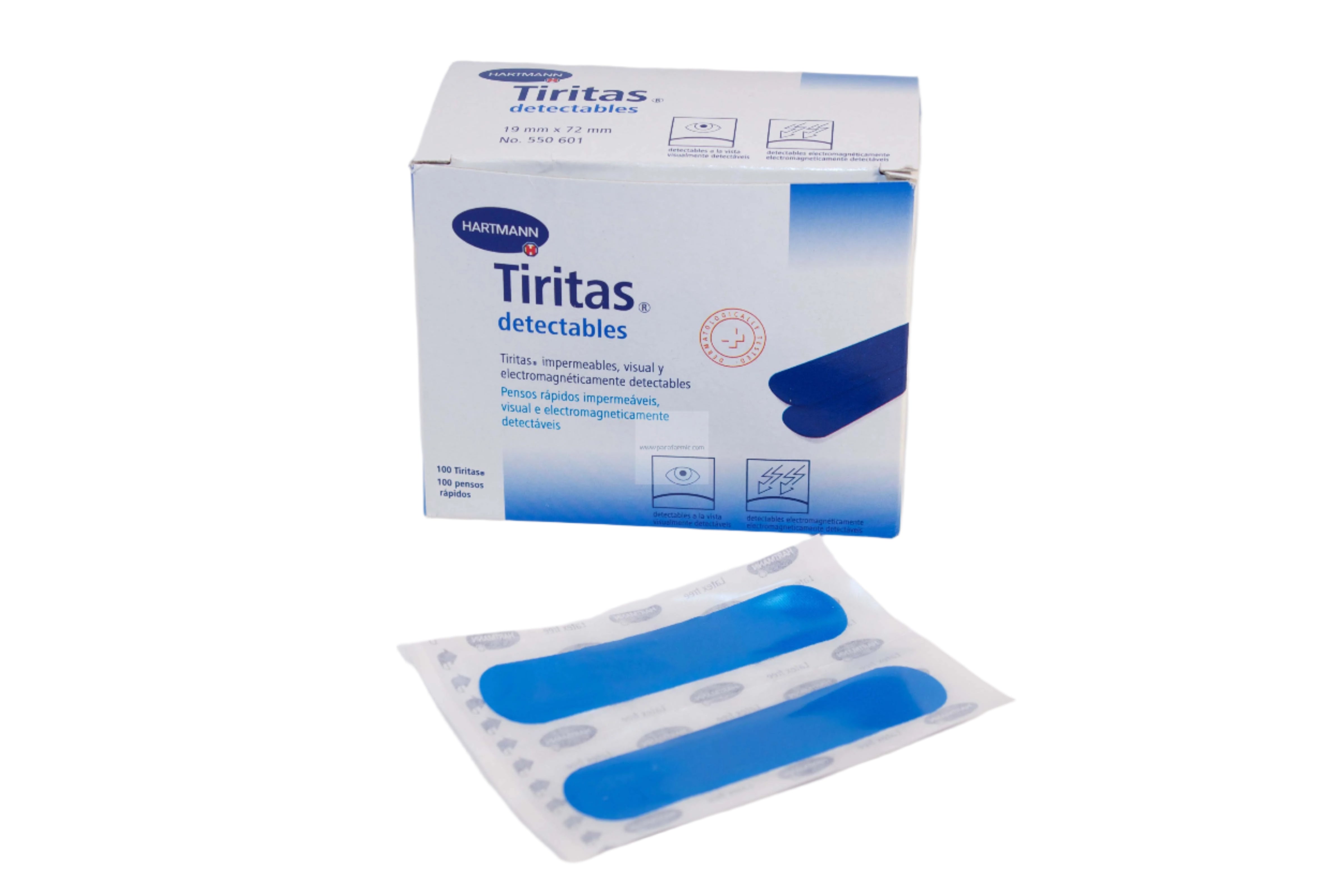 Detectable Strips Tiritas - 19x72mm (x100 units) - Healtsy