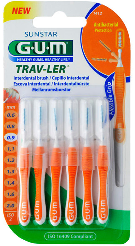 Gum Trav-Ler Brush 1412 IPU Thin Cylindrical Pt (x6 units) - Healtsy