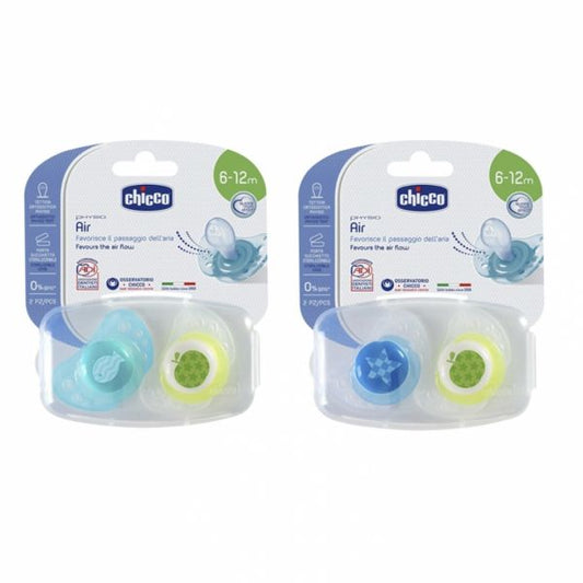 Chicco Pacifier Physio Air Blue Silicone_6-12months (x2 pcs) - Healtsy