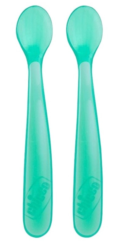 Chicco Silicone Spoon 6m+ _Blue (x2 units) - Healtsy