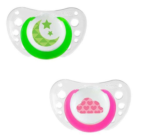 Chicco Pacifier Physio Air Luminosa Silicone_6-16months (x2 pcs) - Healtsy