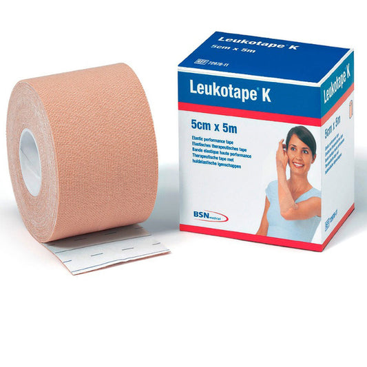 Leukotape K Adhesive Elastic Bandage - 5x5cm (Beige) - Healtsy