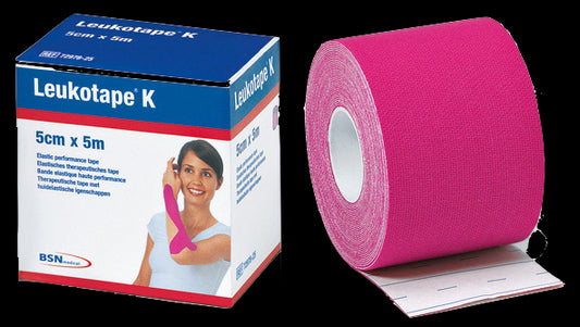 Leukotape K Adhesive Elastic Bandage - 5x5cm (Pink) - Healtsy