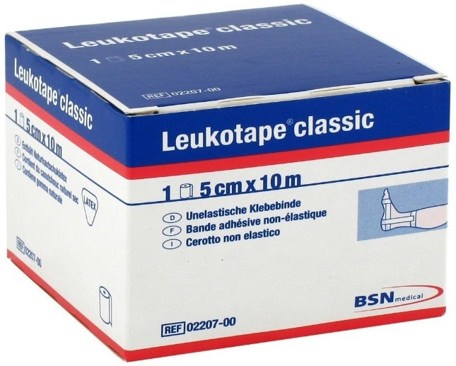 Leukotape Classic Adhesive Tape - 10m X 5cm X 5 - Healtsy