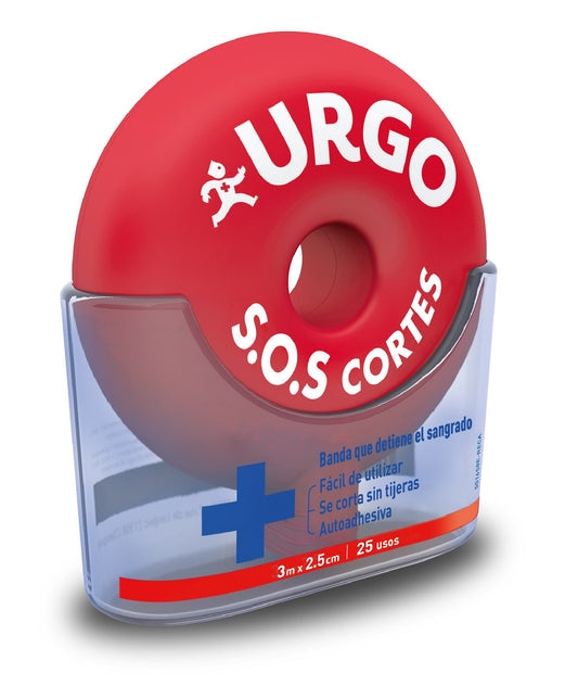 Urgo SOS Cortes Self Adhesive Band - 2.5cmx3m - Healtsy