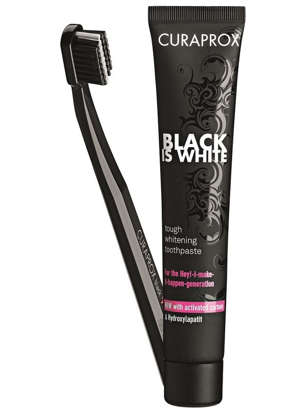 Curaprox B&W Whitening Toothpaste Kit - 90ml + Brush - Healtsy