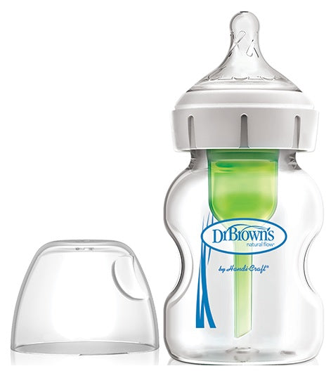 Dr Browns Options Wide Glass Bottle Silicone Teat - 150ml - Healtsy