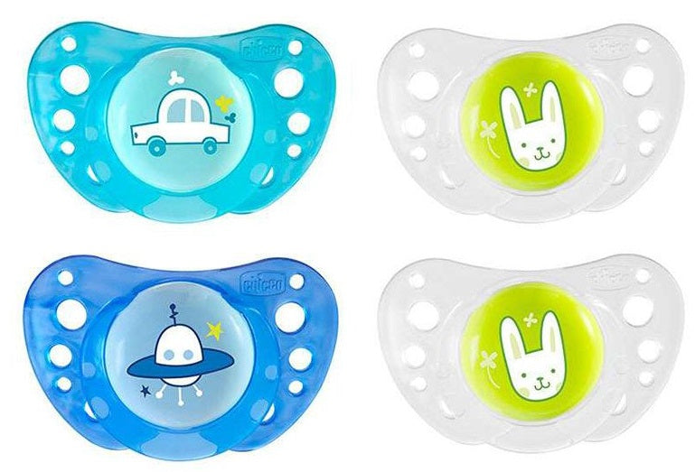 Chicco Pacifier Physio Air_Blue_Silicone_12m+ (x2 Pacifiers) - Healtsy