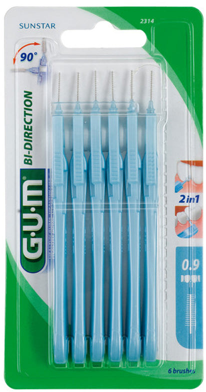 Gum Trav-Ler Brush Brush 2314 Bidirectional Dir Microfine (x6 units) - Healtsy