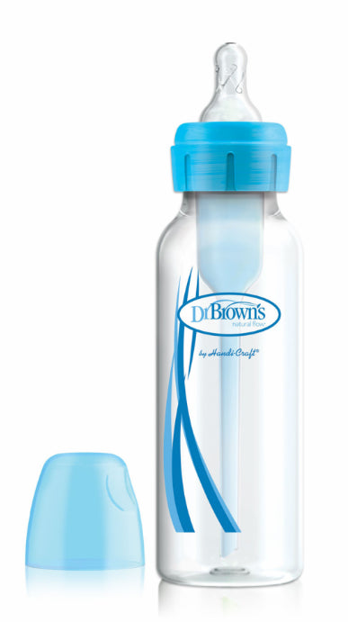 Dr Browns Options Narrow Silicone Teat Bottle - 250ml (Blue) - Healtsy