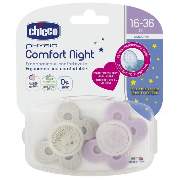 Chicco Pacifier Physio Comfort Night Girl_16-36months - Healtsy