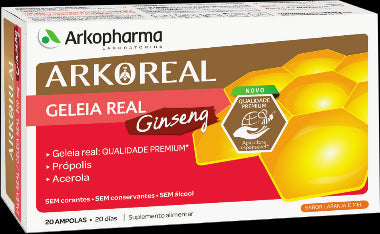 Arkoreal Royal Jelly 500mg Ginseng Ampoules (x20 units) - Healtsy