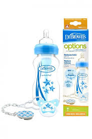 Dr Browns Options _Blue Gift Set _ Baby Bottle + Pacifier_ 0-6 months - Healtsy