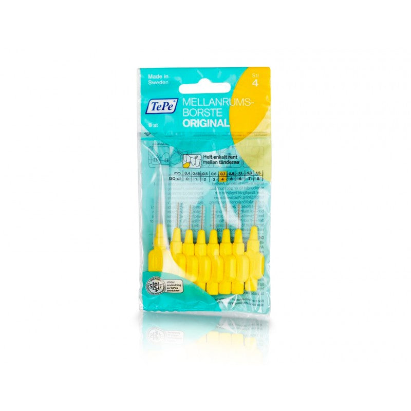 Original Tepe Interdental Brush 0.7mm Yellow (x6pcs) - Healtsy