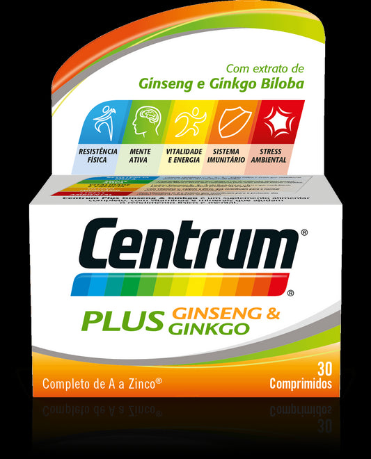 Centrum Plus Ginseng Ginkgo Tablets (x30 units) - Healtsy