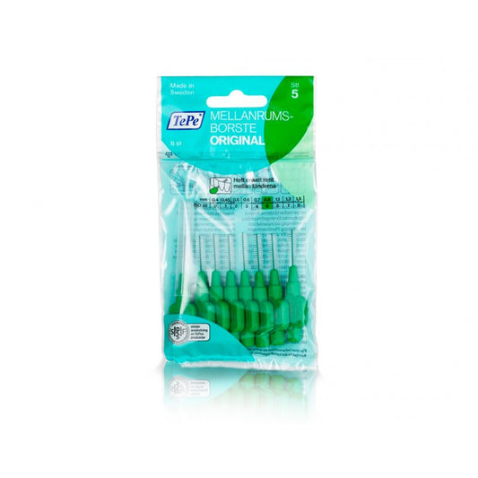 Original Tepe Interdental Brush 0.8mm Green (x6 units) - Healtsy