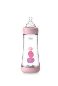 Chicco Baby Bottle Perfect5_ Rosa_Fast_Silicone - 300ml - Healtsy