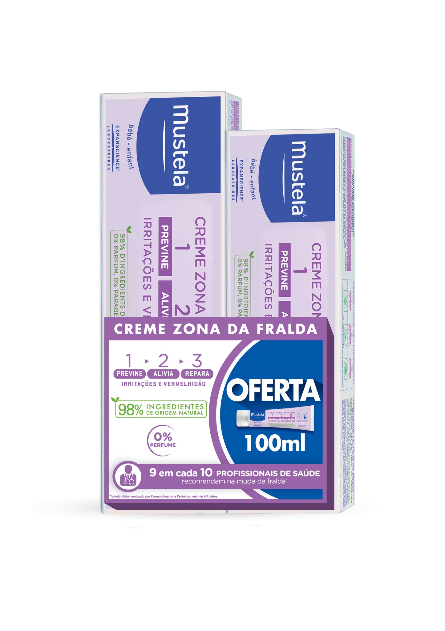 Mustela Bebé Diaper Zone Cream 123 -150 ml + 2nd Pack Offer - 100 ml - Healtsy
