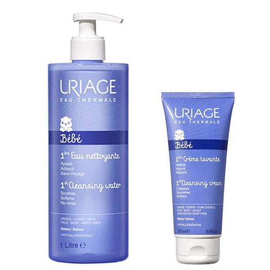 Uriage Baby 1ère Cleansing Water - 1l + Offer 1ère Cleansing cream - 200 ml - Healtsy