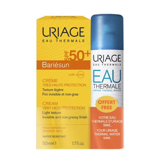 Uriage Bariésun Cream SPF50 + - 50ml + Eau Thermale Thermal Water - 50ml - Healtsy