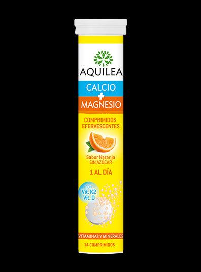 Aquilea Calcium + Magnesium Orange Effervescent Tablets (x14 units) - Healtsy