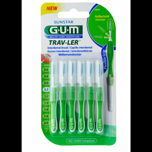 Gum Trav-Ler 1414 Thin Portable Conical Brush (x6 units) - Healtsy