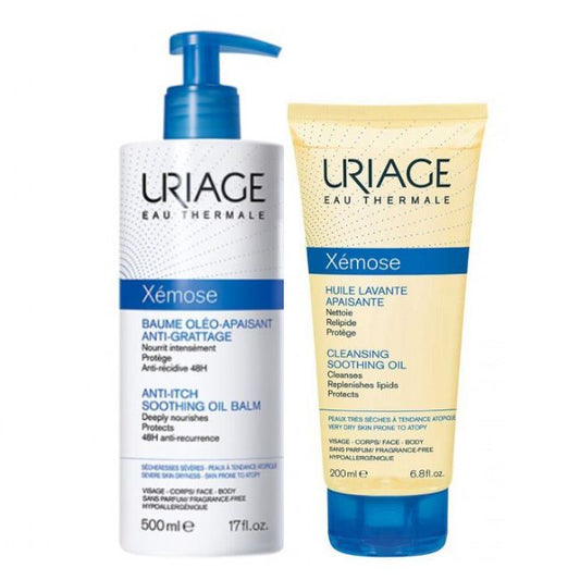 Uriage Xémose Balm Soothing Oil - 500ml + Offer Soothing Cleansing Oil - 200ml - Healtsy