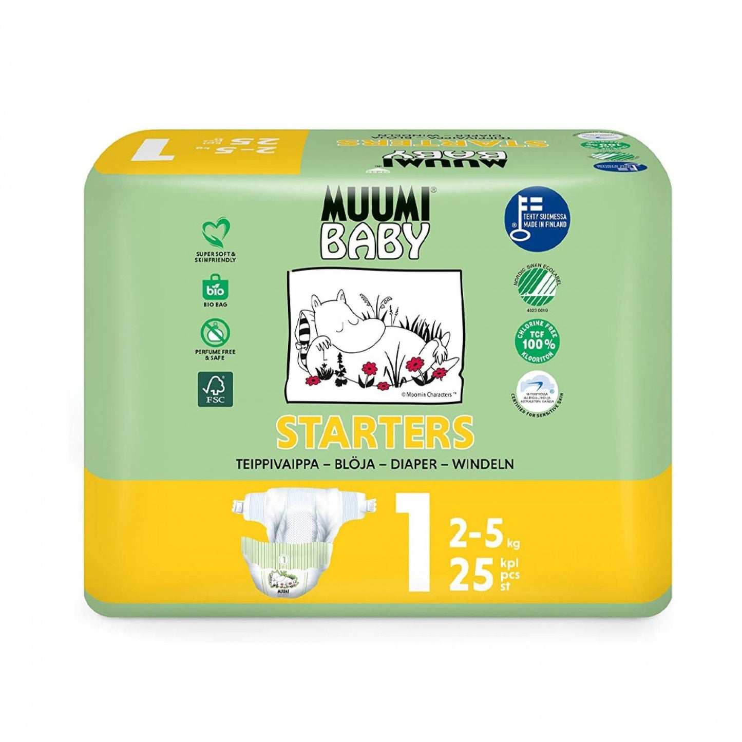 Muumi Diaper_ Size 1_ 2-5kg (x25 units) - Healtsy