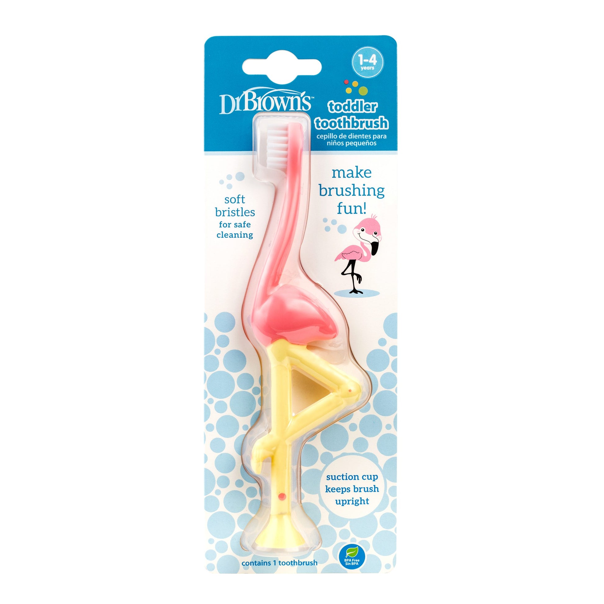 Dr Browns Flamingo Toothbrush_ 1-4 Years - Healtsy