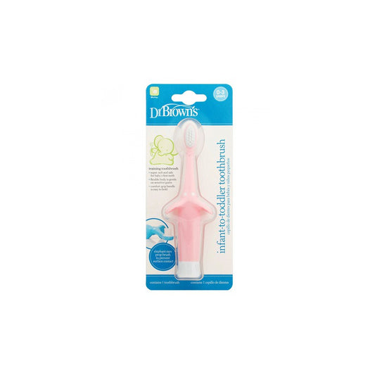 Dr Browns Elephant Toothbrush_ 0-3 Years_ Pink - Healtsy