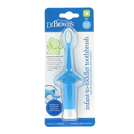 Dr Browns Elephant Toothbrush_ 0-3 Years_ Blue - Healtsy