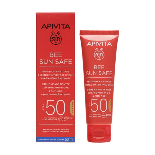Apivita Solares Anti-aging Cream SPF50 w/ Color - 50ml - Healtsy