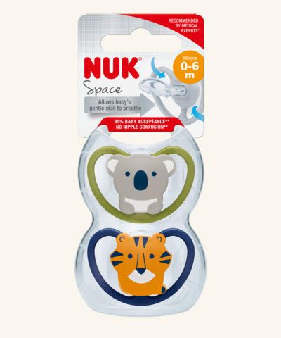 Nuk Space Night Silicone Pacifier_ T1 (x2 pcs) - Healtsy